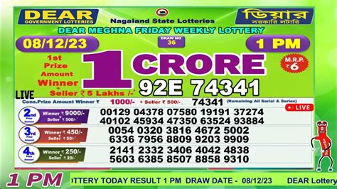 dear meghna friday weekly lottery|Dear meghna Friday Weekly lottery draw, 1 pm, 1 Dec 2023.